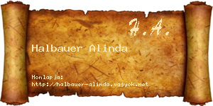 Halbauer Alinda névjegykártya